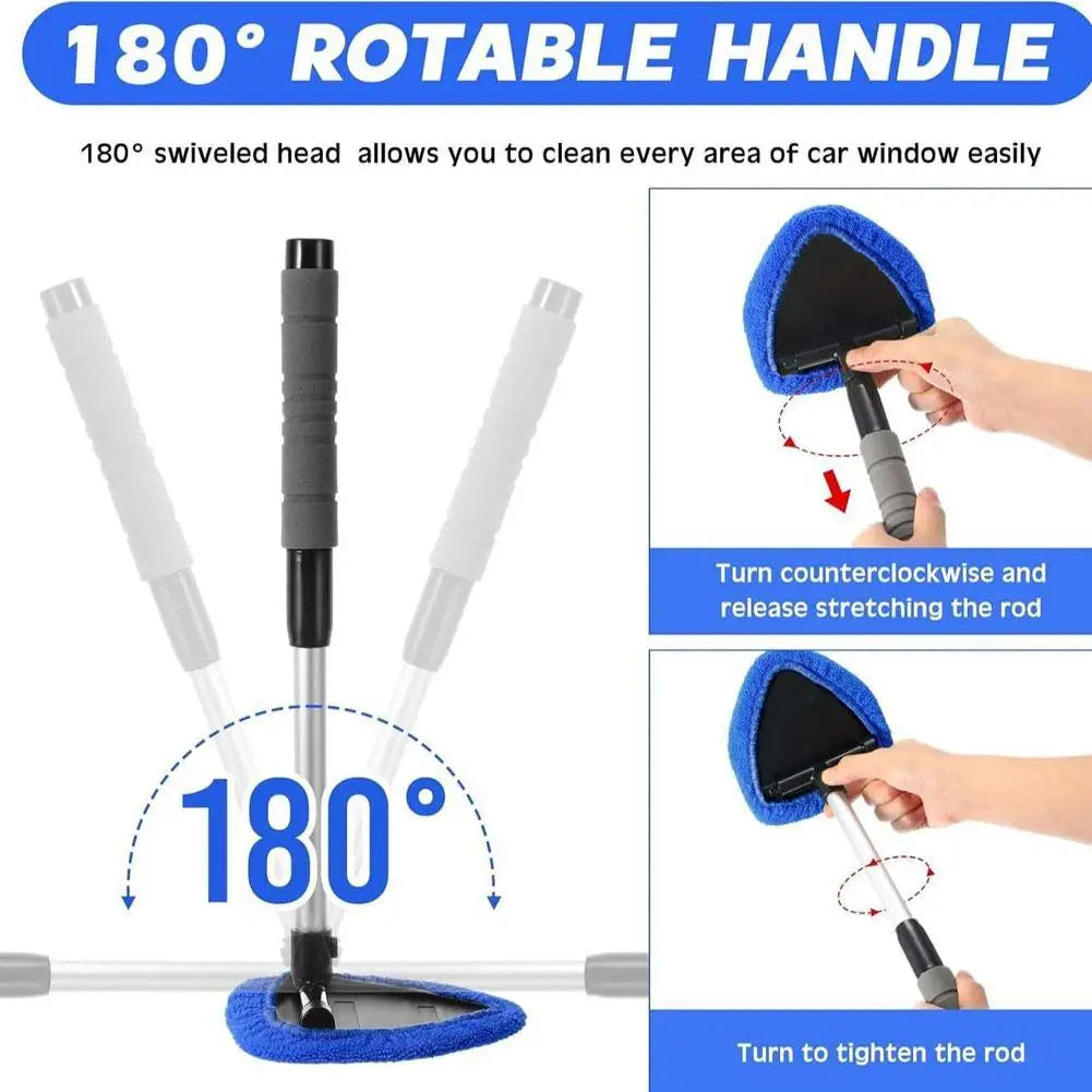 Car Windshield Cleaner Tool Bonnet Microfiber Cloth Inside Cleaning Qme