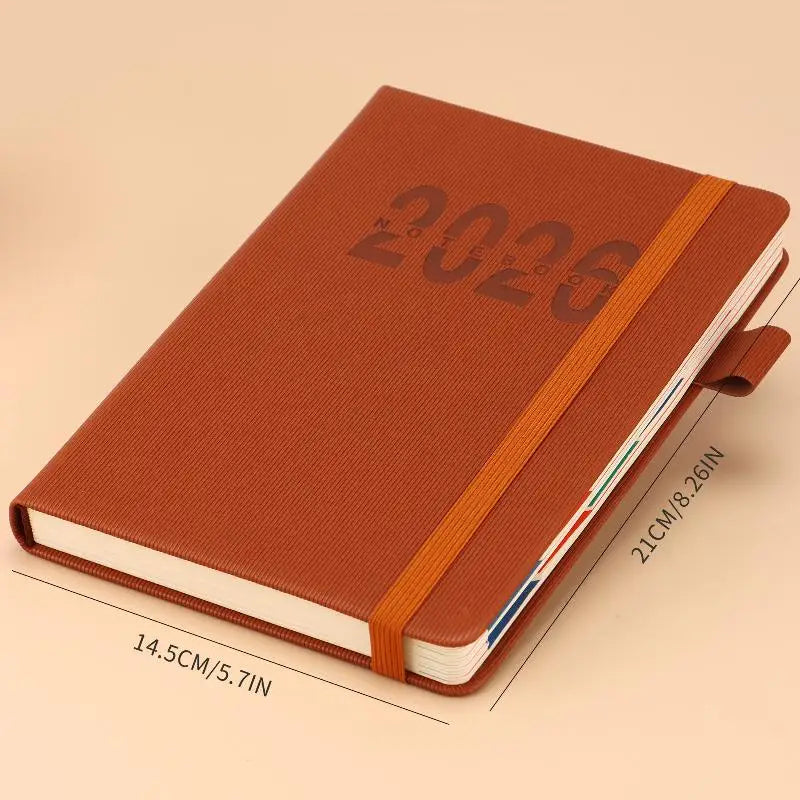 2026 Daily Monthly Planner Colorful Mark Hardcover Leather Day 400 Qme