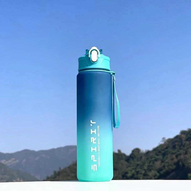 800ml Large Capacity Sports Water Bottle Leak Proof Colorful Plastic Cup Drinking Outdoor Travel Portable Gym Fitness Jugs Qme Blue 800ml