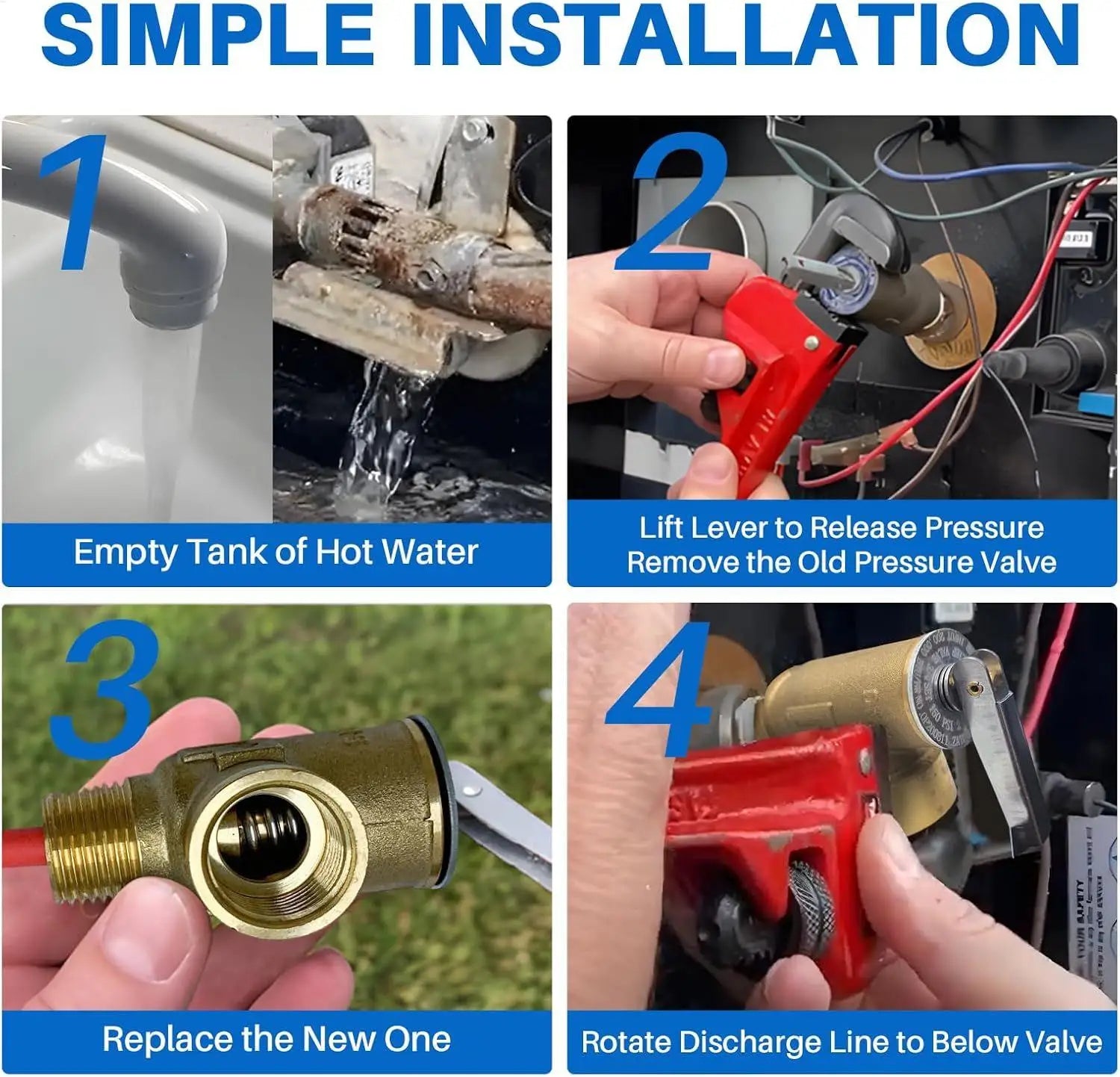 RV Water Heater Temperature Pressure Relief Valve 210F 150 PSI Safety Qme
