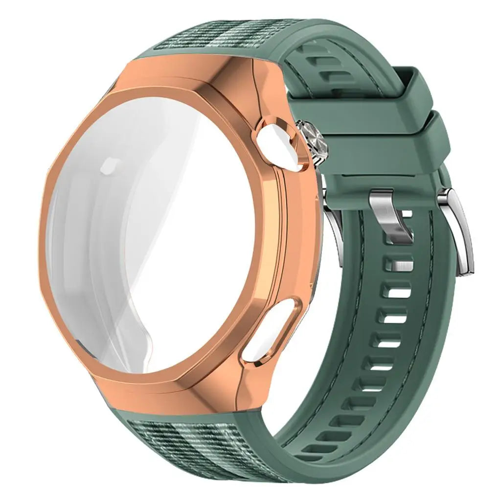 TPU Case+strap Huawei GT6 Soft Silicone+nylon Woven Bracelet Band