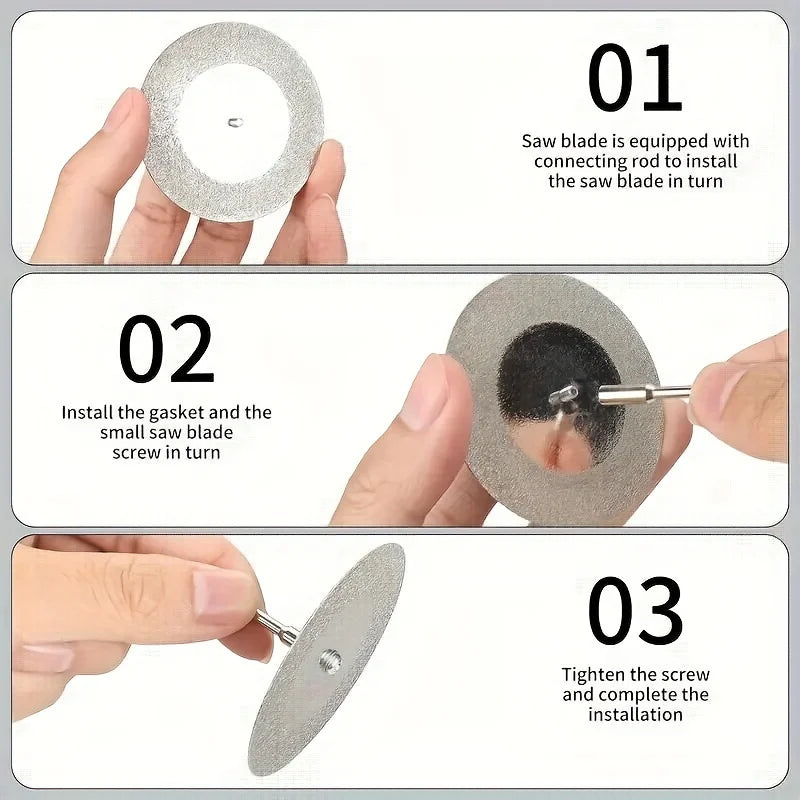 1/5 ultra-thin 1mm Mini Drill Pipe Cutting Wood Stone Plastic Glass Brick Diamond Cutting Disc Wheel Rotating Tool Circular Saw Qme