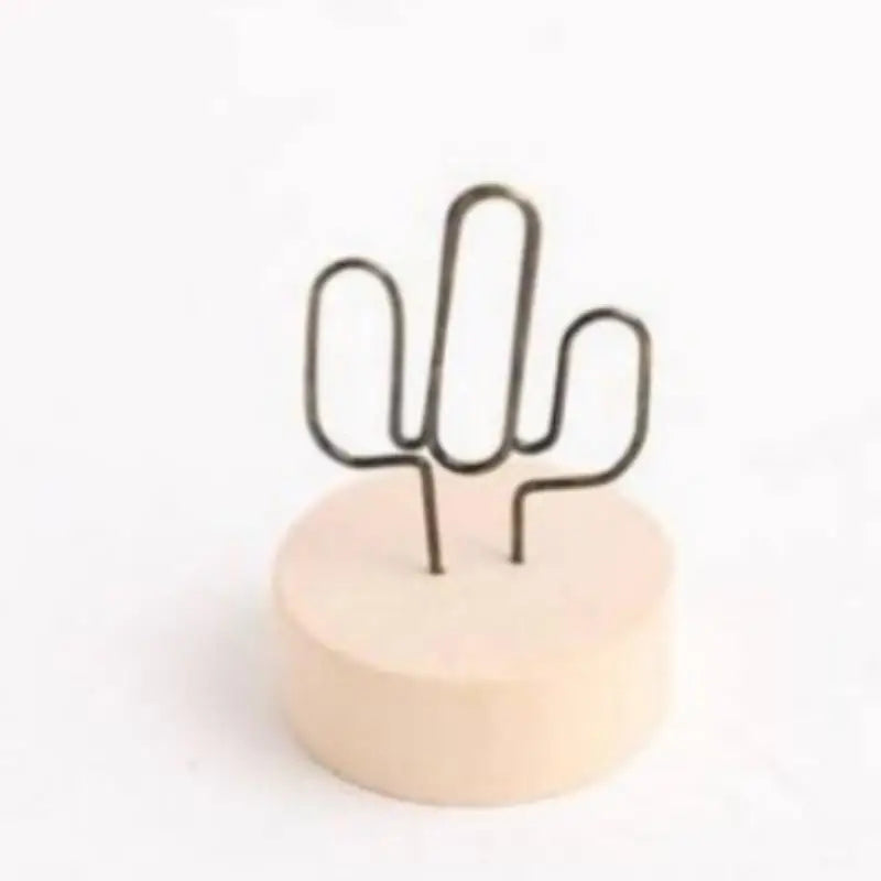 Mini Wooden Base Metal Photo Holders Creative Design Decor Photos Qme B