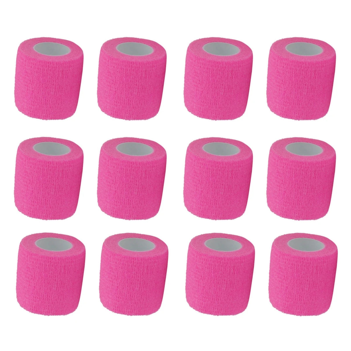 Brand New Glossy Pink Tattoo Disposable Bandage Sport Cover Wrap Tape Self Adhesive Elastic Bandage Tape Tattoo Permanent Makeup Qme 12PCS PINK