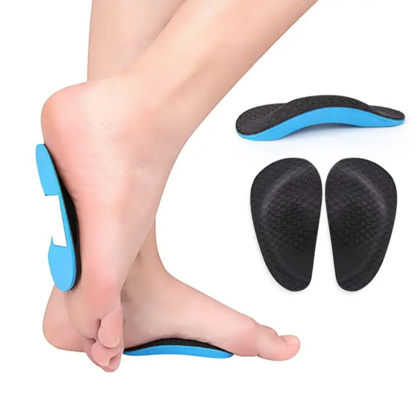 1 Pair EVA Arch Support Half Cushions Non Slip Cushion Flat Feet Qme Blue