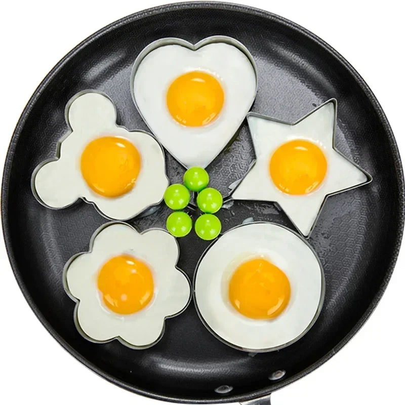 Stainless Steel Fried Egg Mold Heart Pancake Maker Breakfast Baking Omelette Rings Cooking Tools Kitchen Accessories Tool Qme