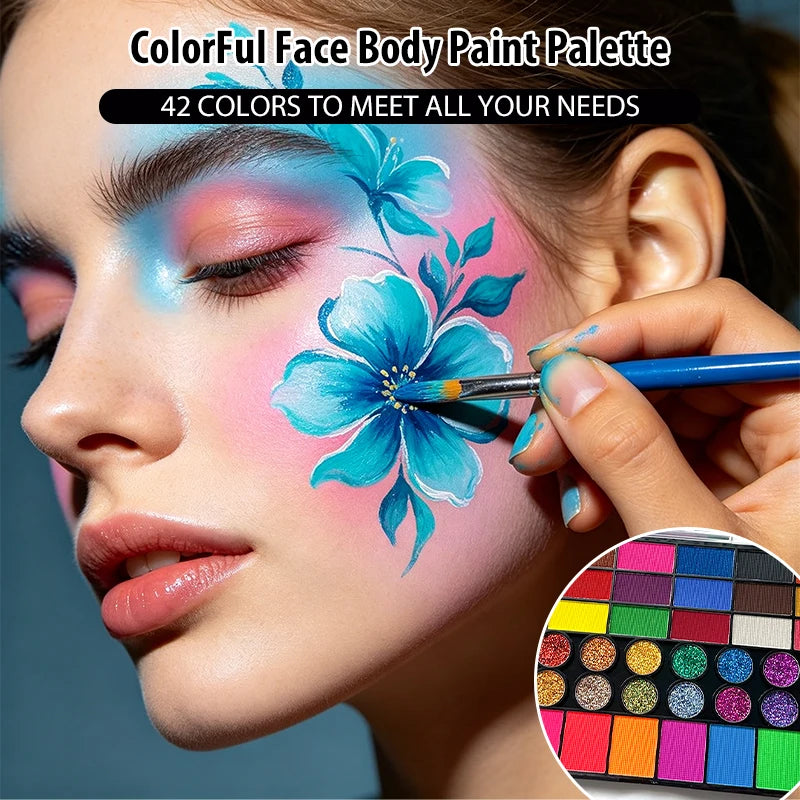 42-Color Water-soluble Body Paints Designed Face Painting Featuring Qme