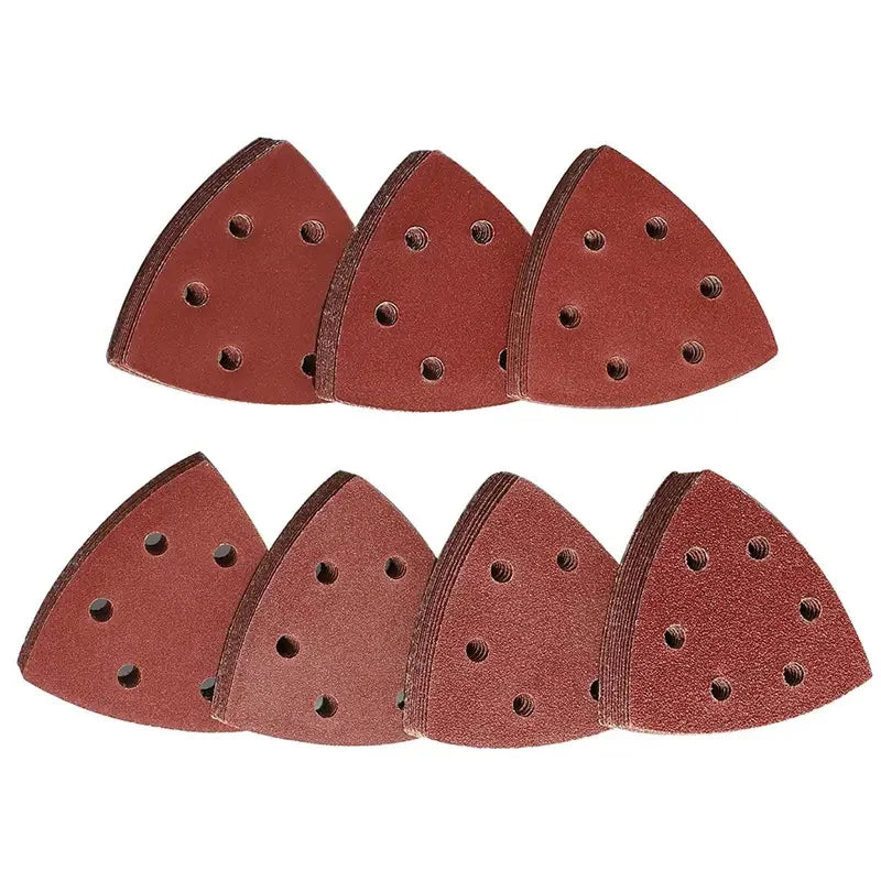10/60pcs Triangle Sanding Pads 6 Holes Multi-Grit 40-320 Efficient Dust Extraction Design Angle Grinder & Delta Sanders Qme