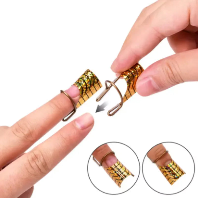 5/10pcs mix color Reusable Aluminum Nail Extensions Pallets Tips Forms Nail Art UV Gel Builder Adjustable Guide Stencil Manicure Qme