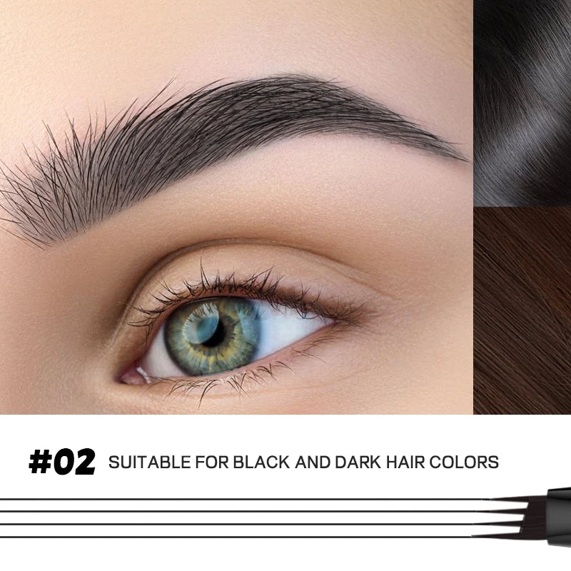 Liquid Four-pronged Eyebrow Pencil Extremely Fine Long-lasting Qme 02
