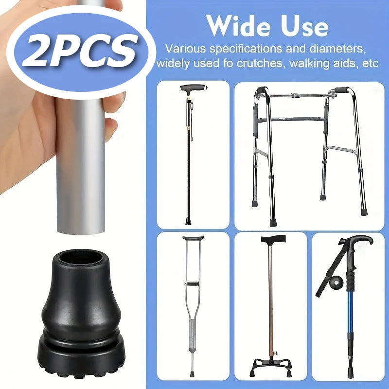 2pcs 19mm rubber cane tips | Lock ring design, easy-to-install replacement cane tips suitable for most canes and walkers Qme
