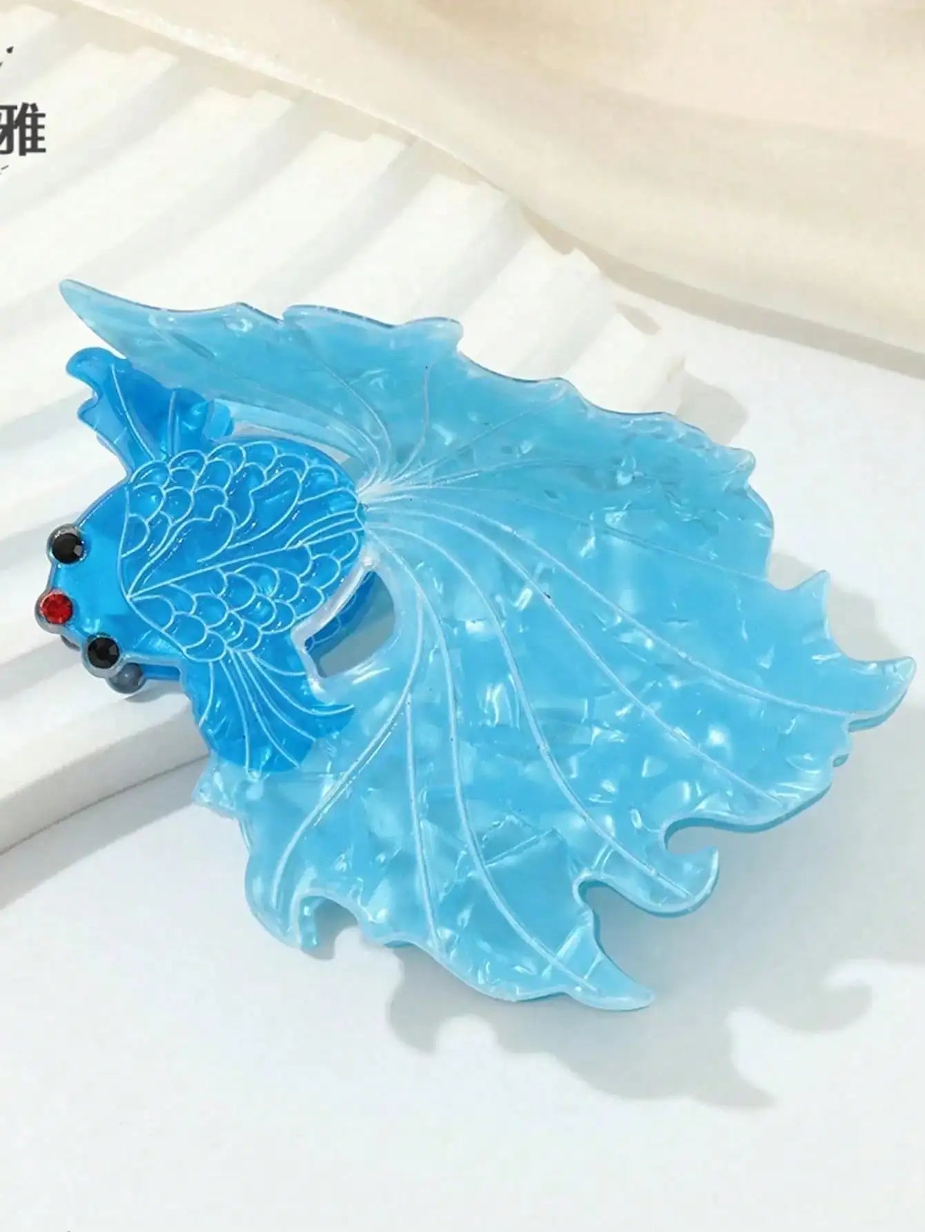 Elegant Butterfly Tail Goldfish Acetate Hair Claw Clip High-quality Qme blue