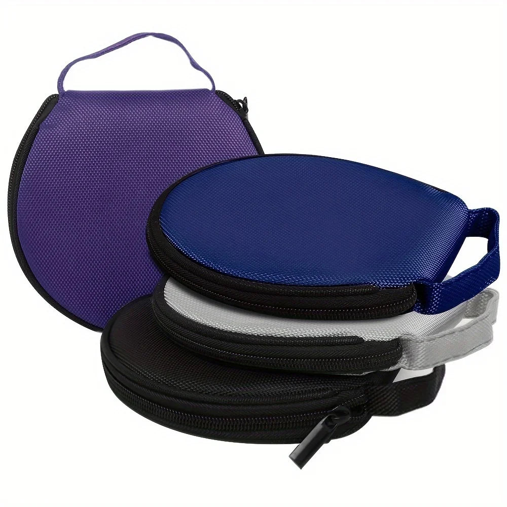 Portable CD Case, Round CD Holder For 20pcs CDs, Oxford Cloth DVD Storage Bag CD Wallet Holder Organizer DVD Pouch Qme