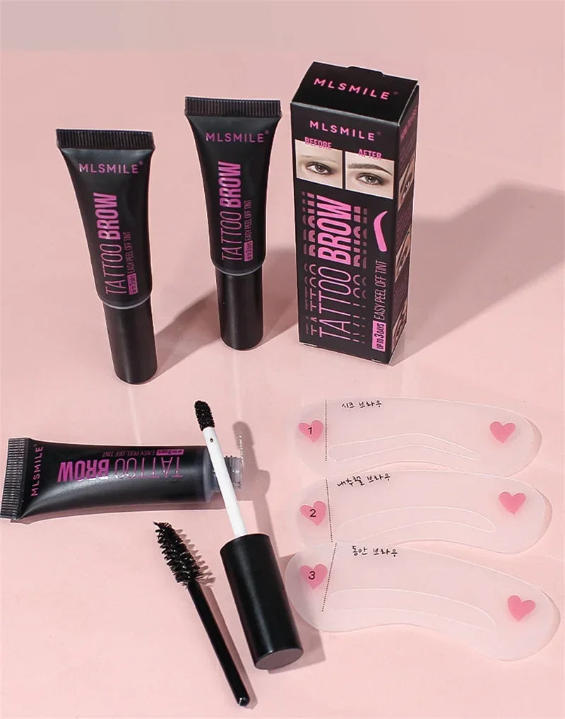 Tearing Eyebrow Gel Makeup Semi-permanent Waterproof Long Lasting Tattoo Tint Sweatproof Peel Off Dye Eyebrow Cosmetic Qme