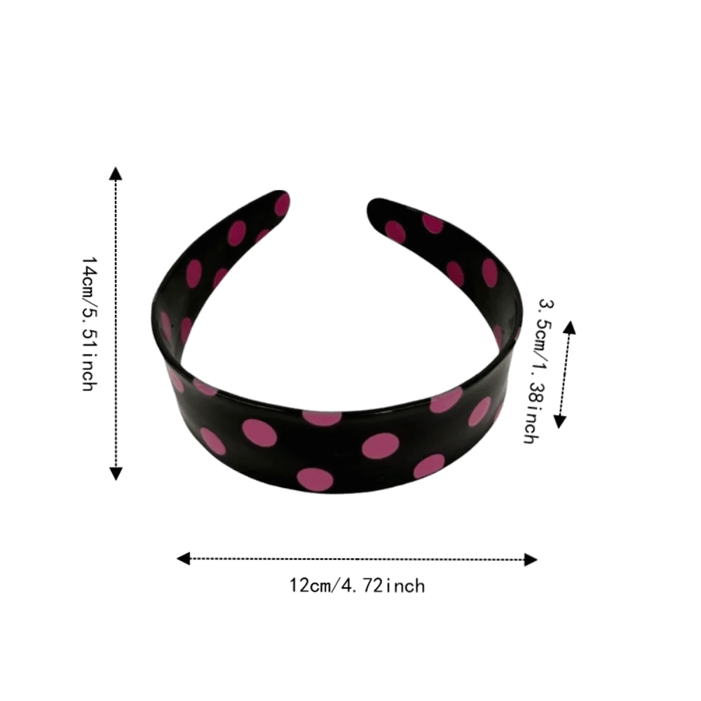 Vintage Retro Acetate Plate Headband Sweet Non-slip Polka Dot Hair Qme