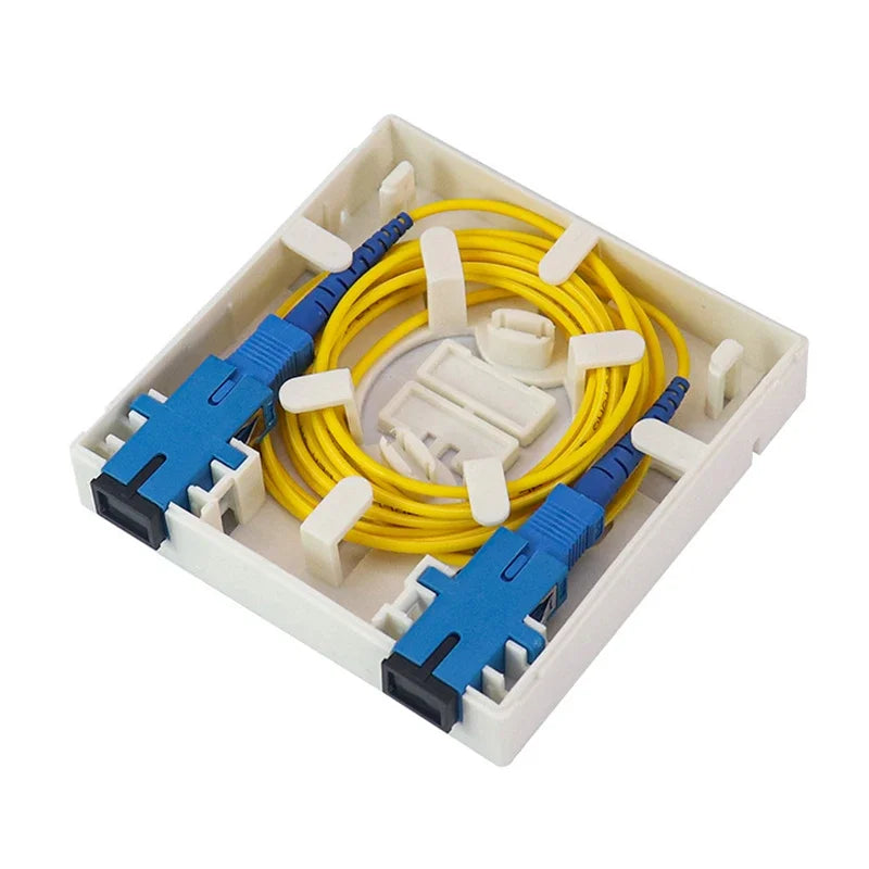 2 Port Terminal Box 86-type ABS Optical Terminal Junction Box White Plastic Fiber Optic Splice Box With Adapters Qme
