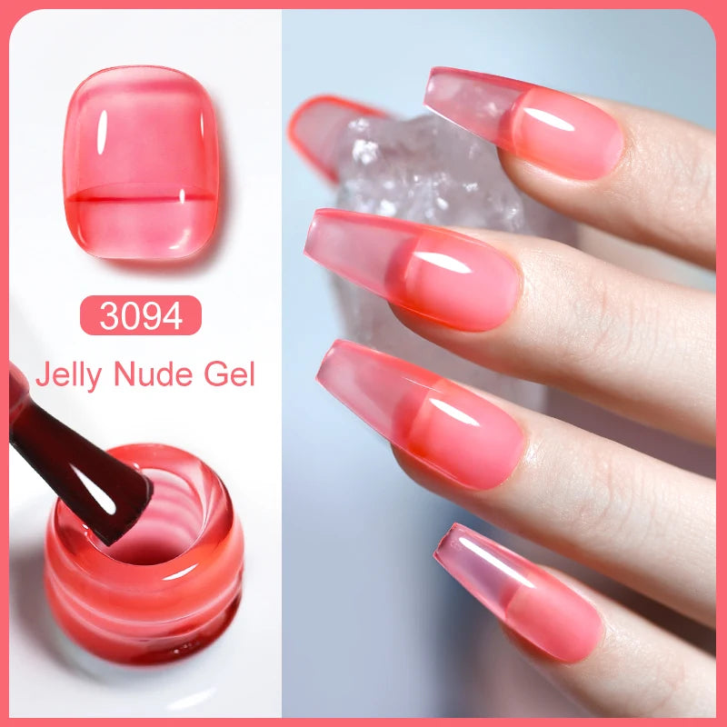 Arte Clavo Transparent Nude Pink Jelly Gel Nail Polish Semi Permanent