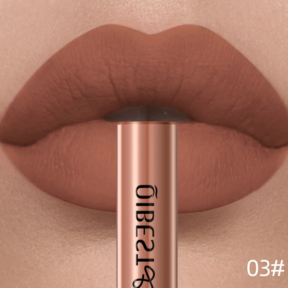 QIBEST Liquid Lipstick Waterproof Velvet Nude Matte Sexy Red Lip Gloss Long Lasting Nonstick Lip Stain Makeup 24 Colors Hots Qme 3