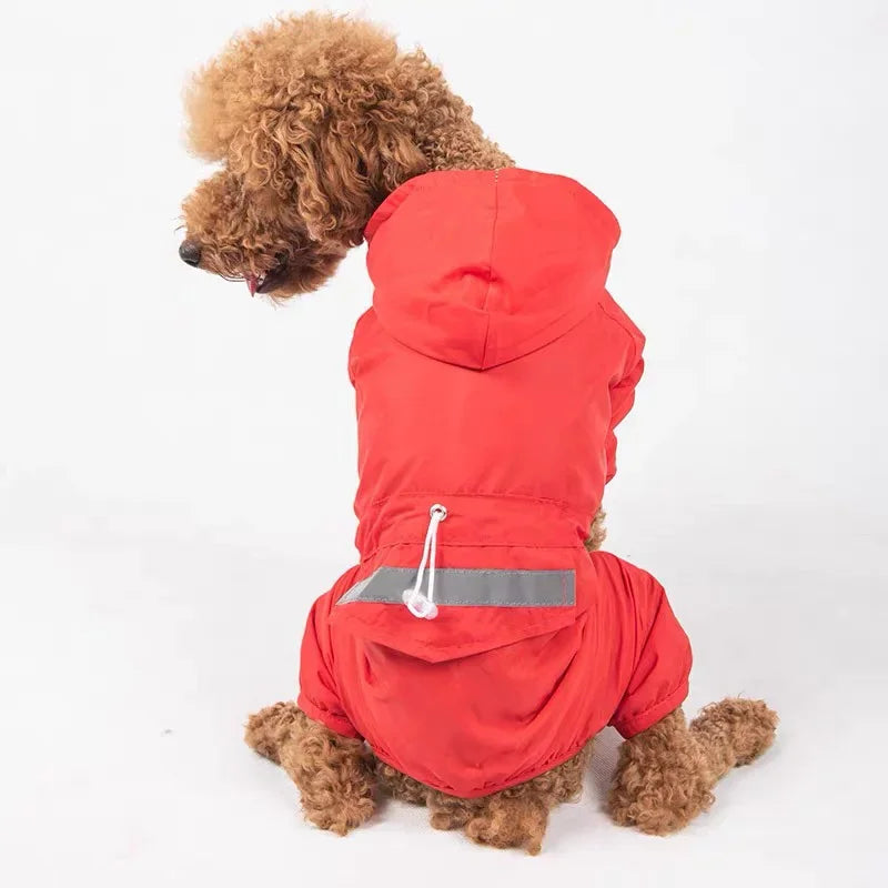 Dog Raincoat Puppy Clothes, Pet Raincoat Hooded Raincoat With D-ring For Dogs Outdoor Supplies Qme