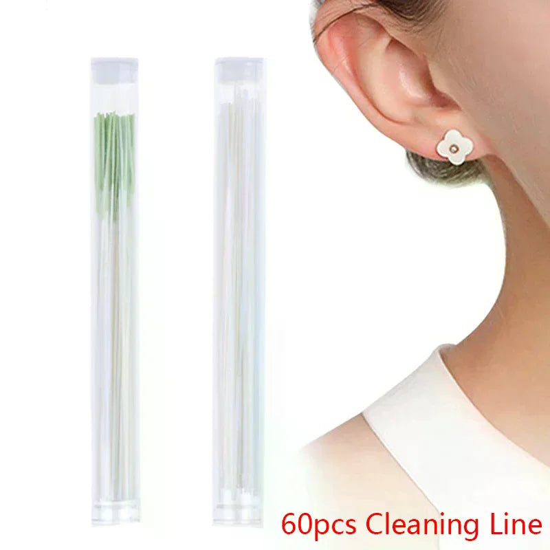 Earrings Hole Cleaner Disinfection Ear Wires Cleaning Line Piercing Qme