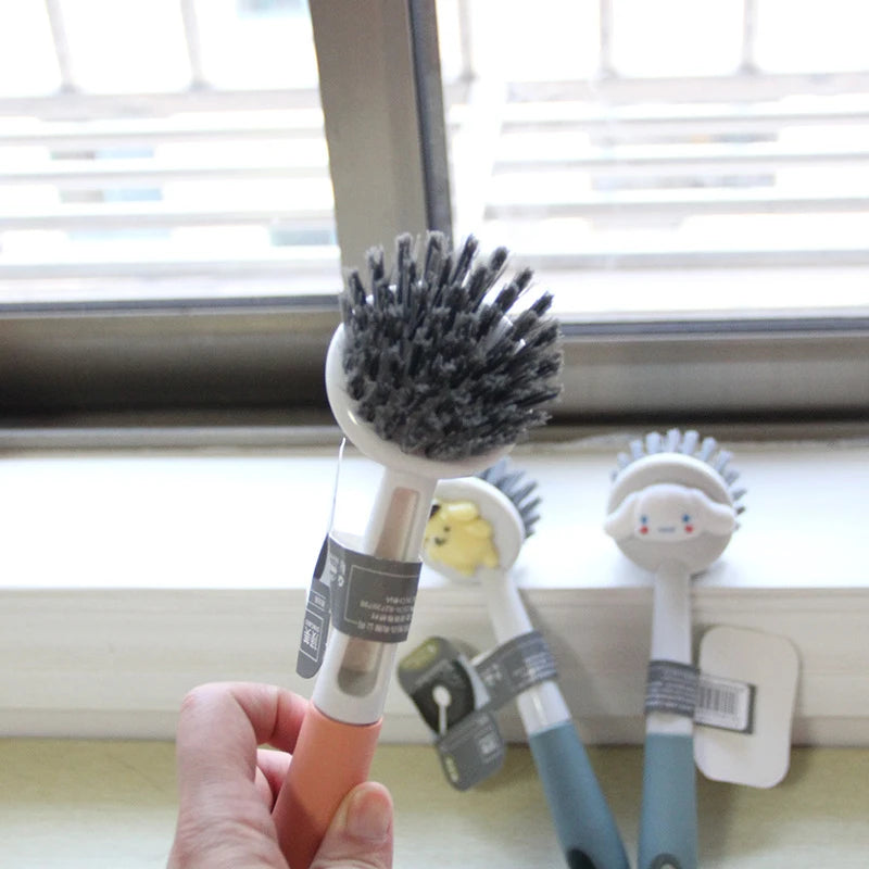 Hello Kitty Personalized Cartoon Cleaning Brush Cute Multifunctional Brush Pot and Dish Brush Qme