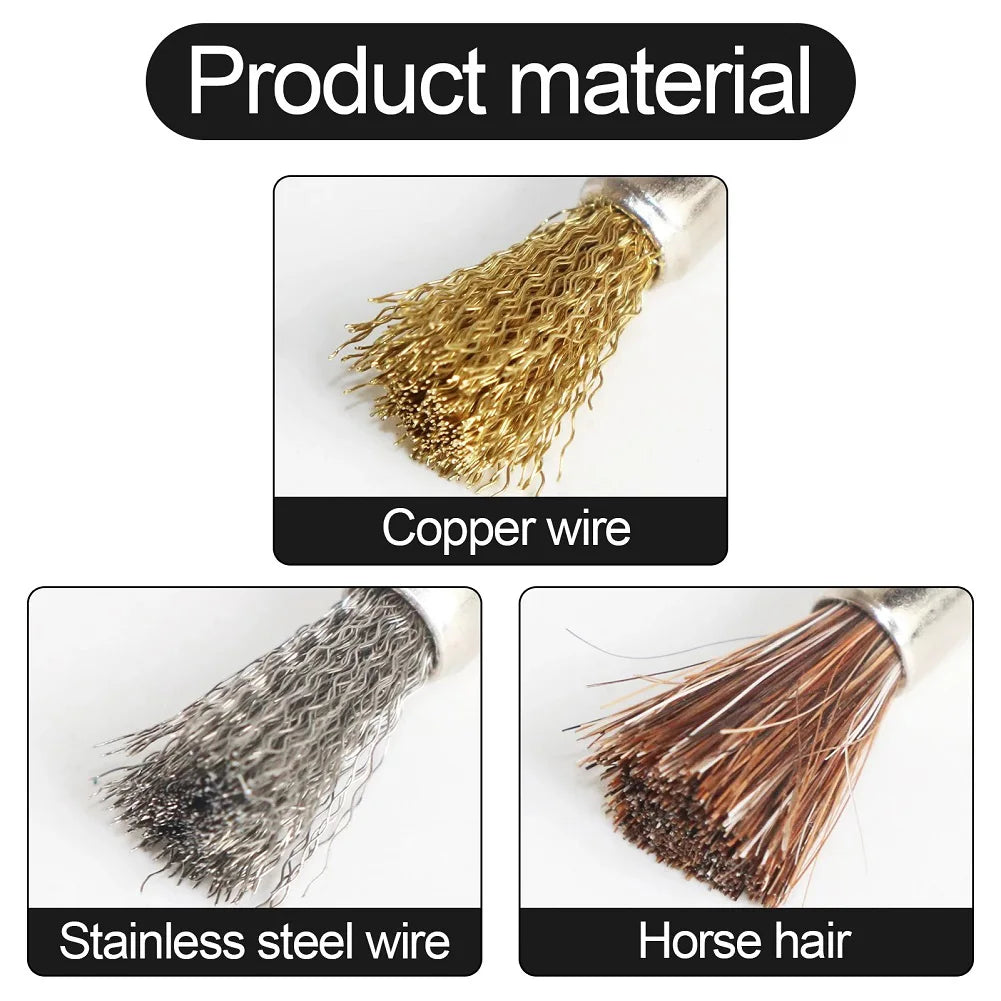 4pcs 100mm Steel Wire Wheel-Brushes 3.0mm Shank Polishing Brush Rotary-Tools Home Rust Cleaning Tool Nylon/horse Hair/wire Qme