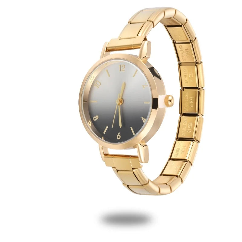 2026 Fashion Men Women's Stainless Steel Round Simple Watch Bracelet