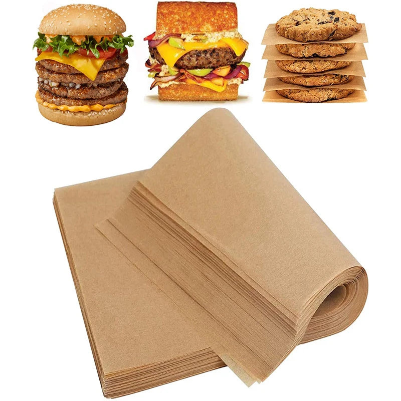 50/100Pcs Parchment Paper Baking Sheets Non-Stick Precut Baking Parchment Baking Paper Will Not Curl Burn Wax Paper. Qme