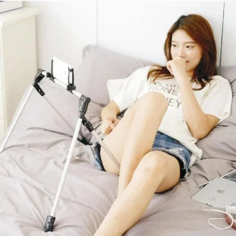 Tablet Stand Phone Holder Adjustable Lazy Bed Floor Desk Tripod Foldable Desktop Mount for IPhone IPad Kindle Galaxy Tab Support Qme
