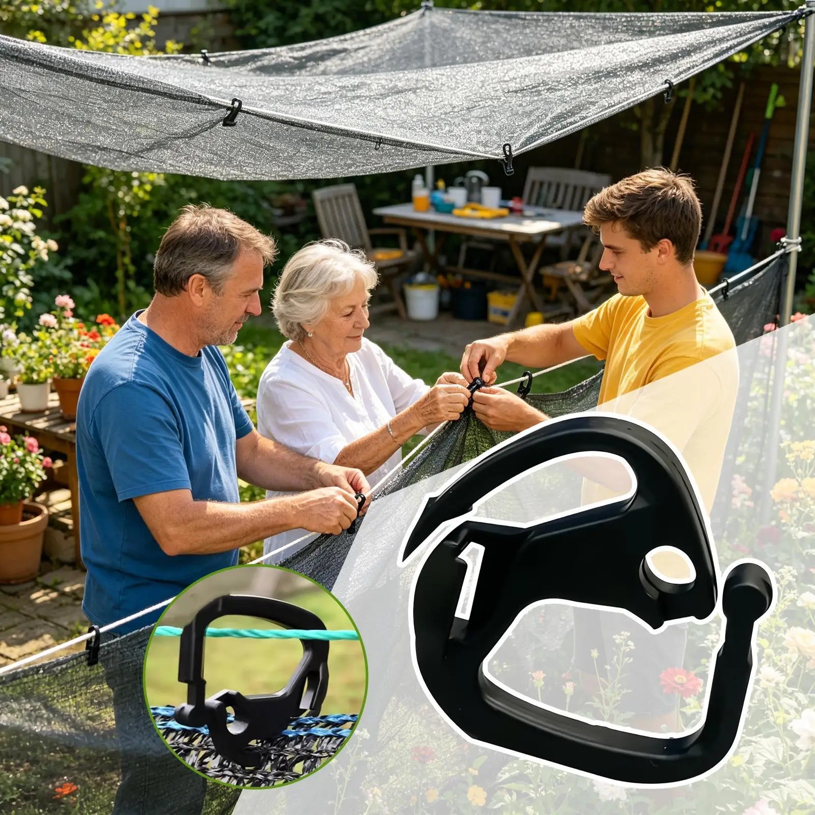 Shade Net Clips 100 Pieces Tarp Fasteners Sunscreen Net Clips For Outdoor Garden Patio Backyard Balcony Farm Orchard Greenhouse Qme