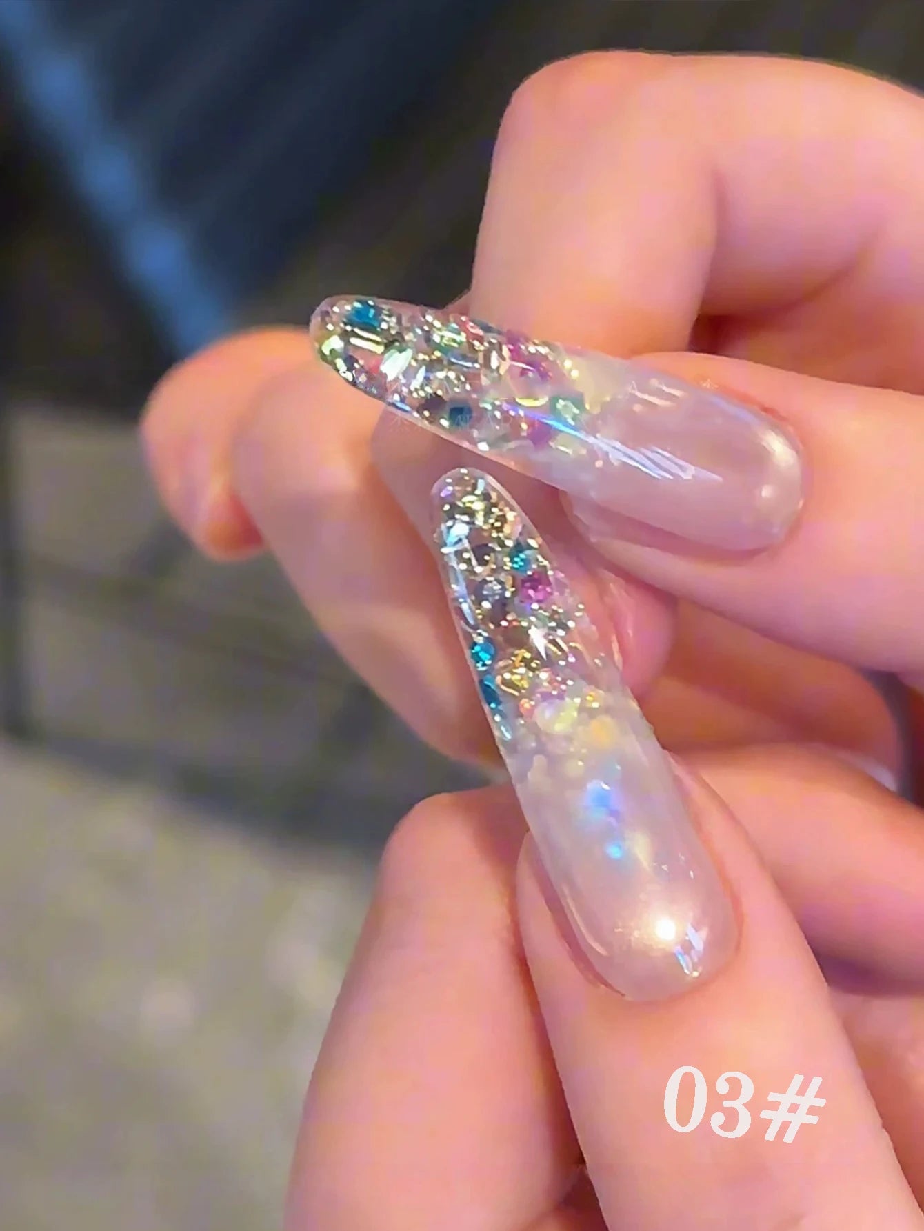 1 3 Bottle Chasing Light Colored AB Nail Art Powder Popular Online Qme 03