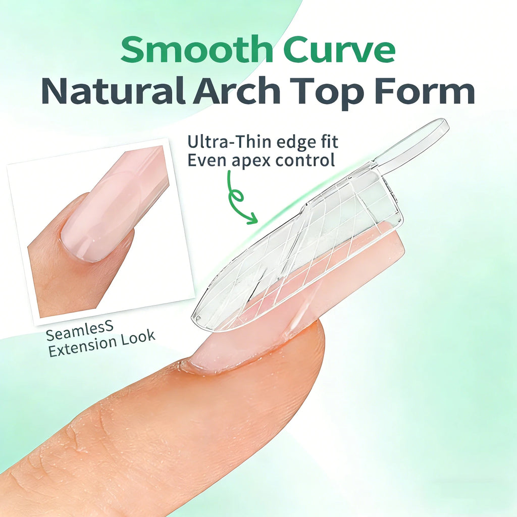 Nailpop 140 Inner French Line Dual Forms Nail Tips Square Coffin Qme