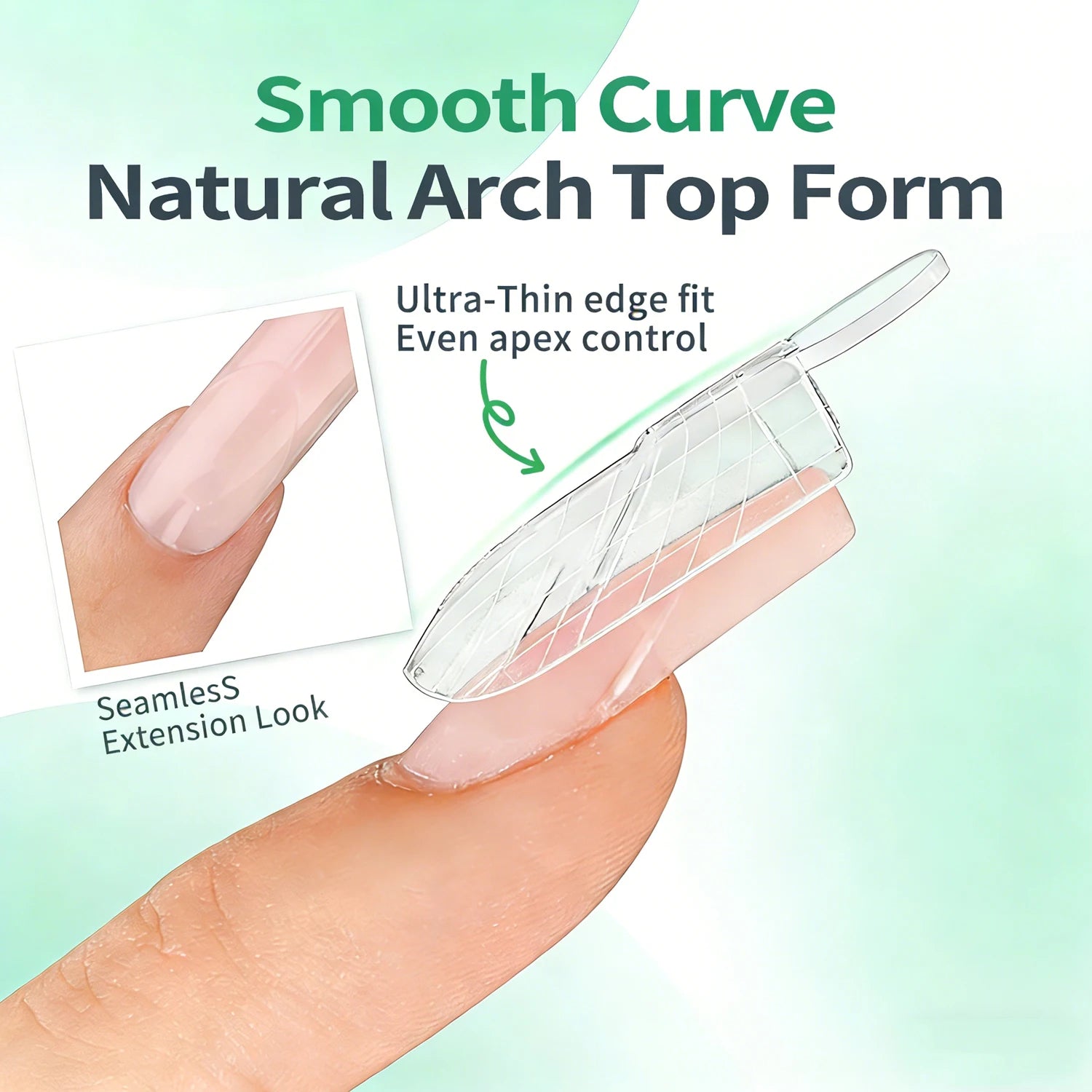 Nailpop 140 Inner French Line Dual Forms Nail Tips Square Coffin Qme