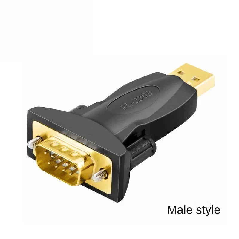 USB To DB9 Serial Adapter Gold Plated Male To Male Female RS232 FTDI PL2303 Converter Plug Adapter for Laptop Computer Qme