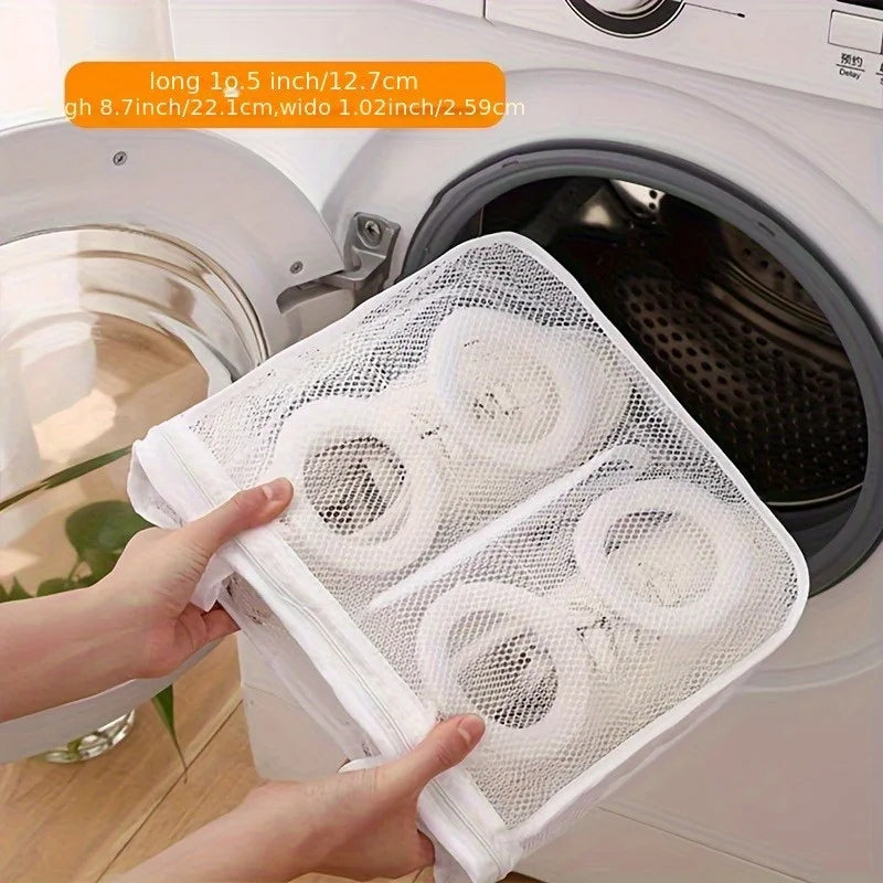 Multi-Purpose Mesh Laundry Bag for Shoes, Bras & Underwear - Durable Zipper Closure, No Distortion During Hanging Drying, Qme