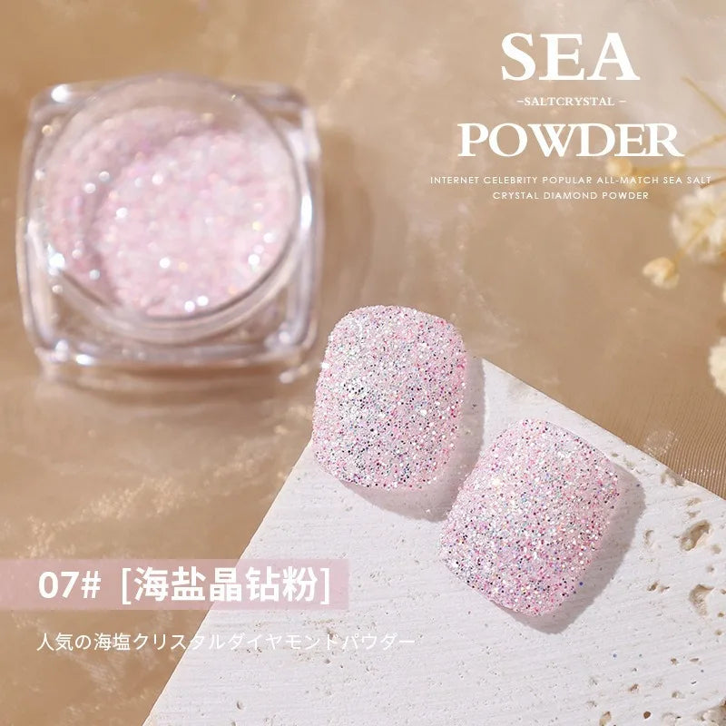 Aurora Sea Salt Crystal Diamond Nail Glitter 12 Colors Super Shiny Sugar Powder Nail Art Decoration Qme 7