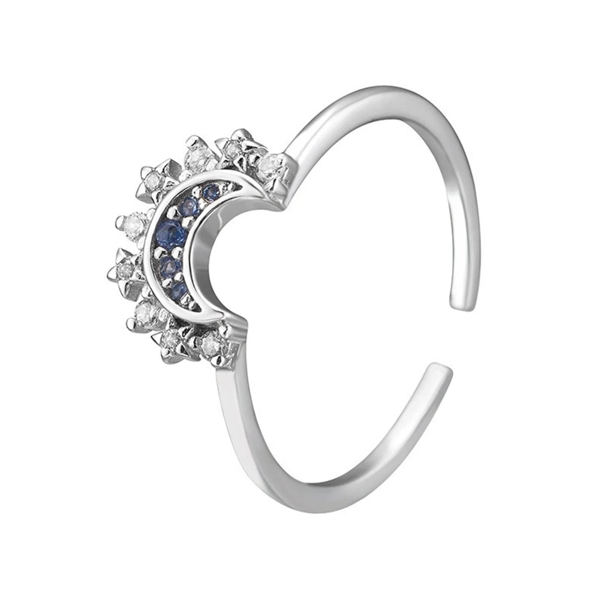Fashion Star Moon Sun Ring Women Romantic Wedding Engagement Elegant Ladies Temperament Jewelry Accessories Anniversary Gift Qme Moon resizable