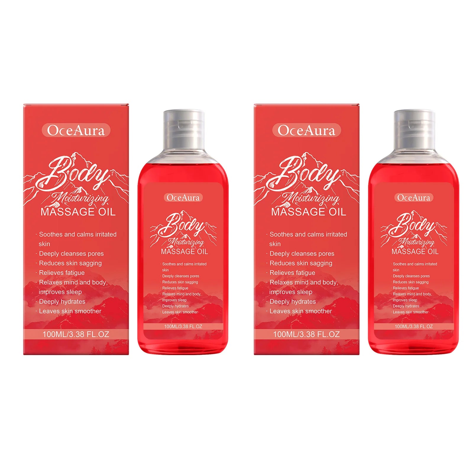 OceAura Collagen Body Oil Relax Muscles Anti Sagging Firm Skin Elasticity Boost Relieves Fatigue Moisturizing Body Massage Oil Qme 2 X 100ml Boxed
