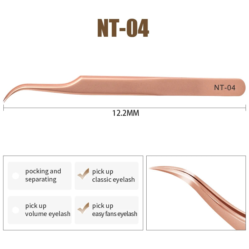 NATUHANA Anti-static Straight Eyelash Extension Tweezers Industrial