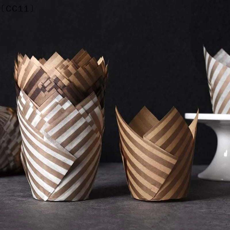 CC1150pcs Sets Tulip Muffin Cupcake Paper Cups Oilproof Cupcakes Qme