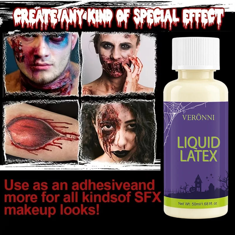 Liquid Latex SFX Makeup Realistic Fake Skin Scar Wounds Old Age Qme