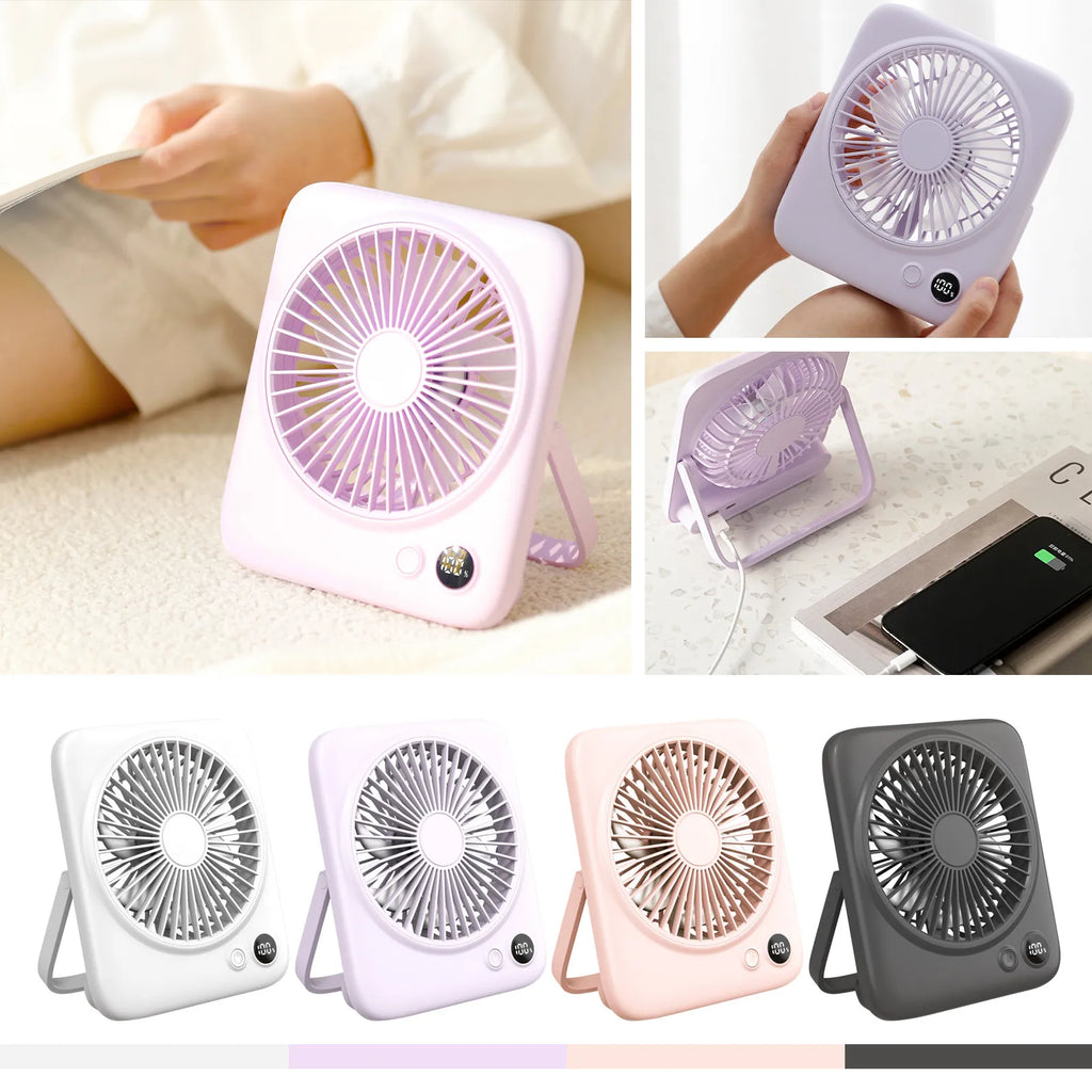 Protable Mini Fan Convenient Creative Small Fan Desk Fan Strong Wind Personal Fan for School Office Outdoor Use Qme