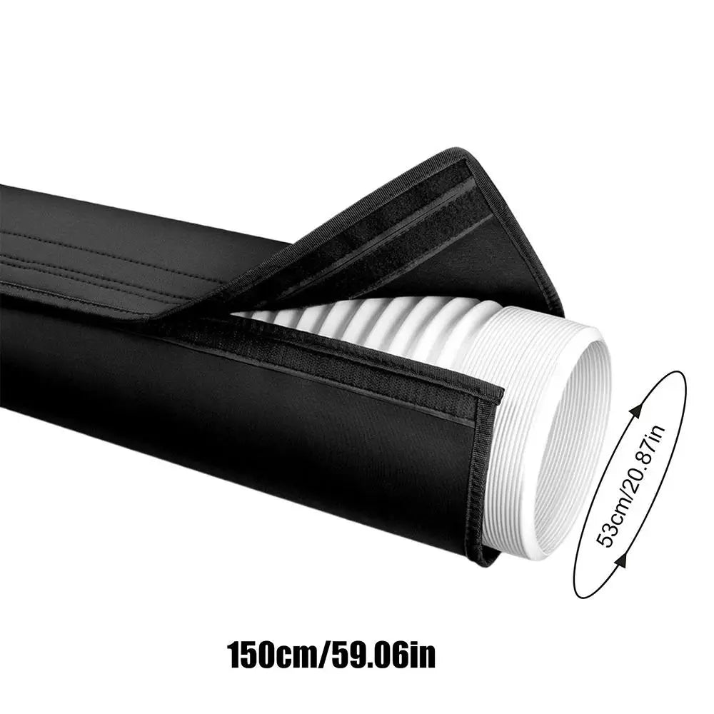 Portable Air Conditioner Hose Cover Heat Insulation Dustproof Air Conditioner Hose Insulation Cover for Homeowner Renter Qme Black