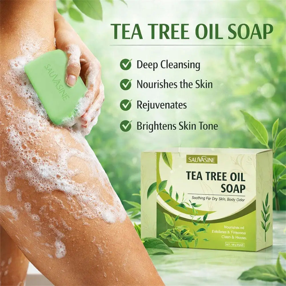 Body Soap Bar Tea Tree Oil Deep Cleansing Hydrating Soothing Dry Skin Qme