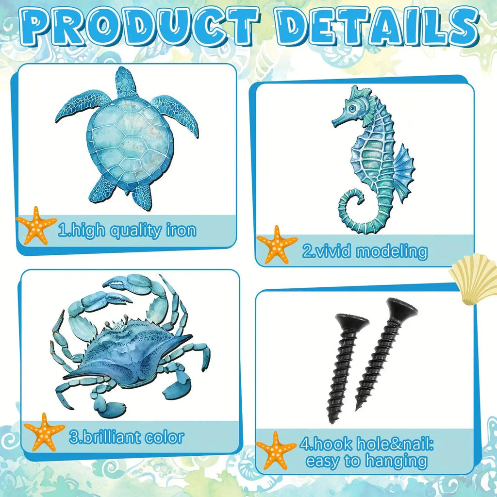 Fish Decorations Wall Wood Decor Tropical Series Ornament Rustic Qme