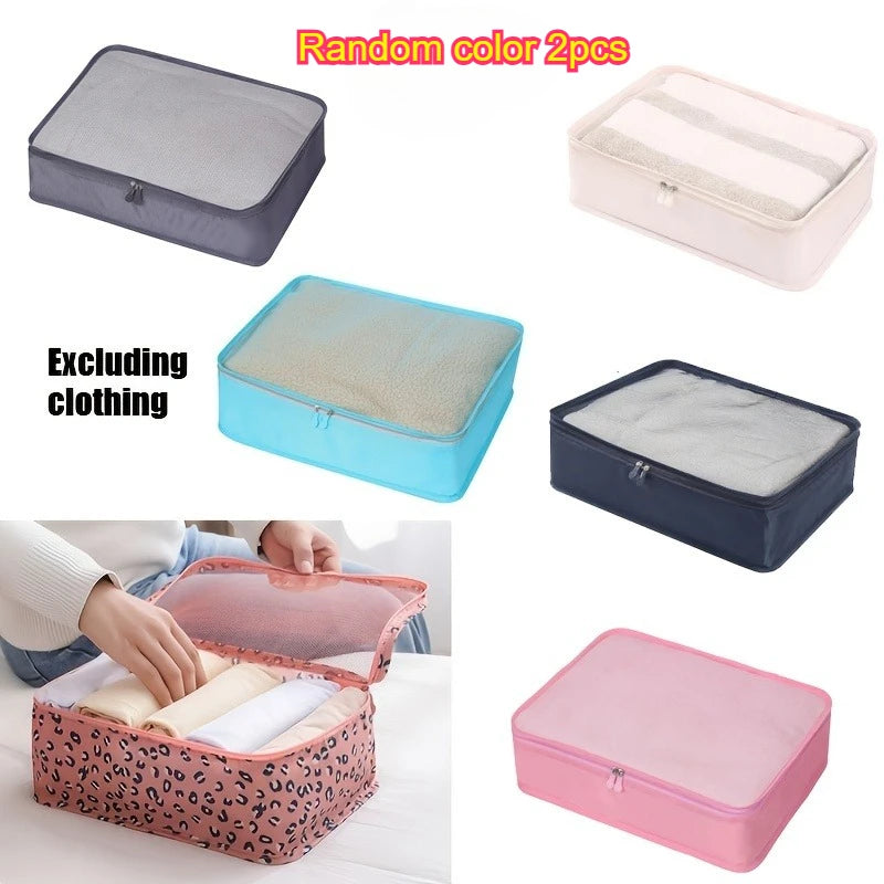 Travel Storage Bag, Mesh Bag Storage Set, Multifunctional Storage Bag, Luggage Storage Bag, Multi-Purpose Qme Random color 2pcs