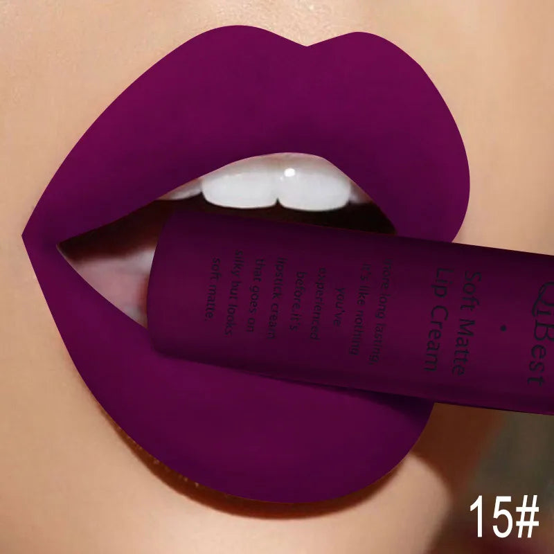 Hot Velvet Matte Nude Lip Gloss Sexy Long Lasting Non-stick Cup Nude Red Liquid Lipstick Waterproof Make-up for Women Cosmetic Qme