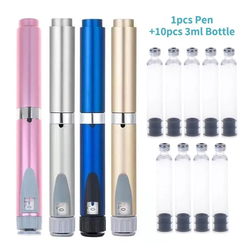 Empty Insulin Cassette Bottles Medical Sterile Storage Clinics Qme Blue set