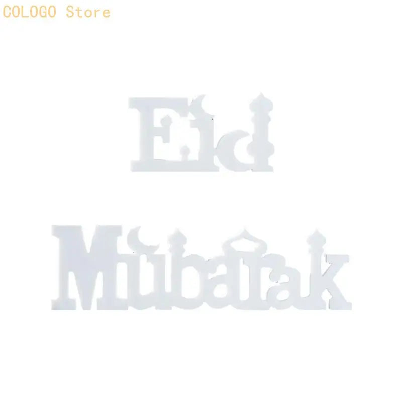 Moon Star Eid Decors Sign Mantels Shelf Desk Styling D0LD Qme White CN
