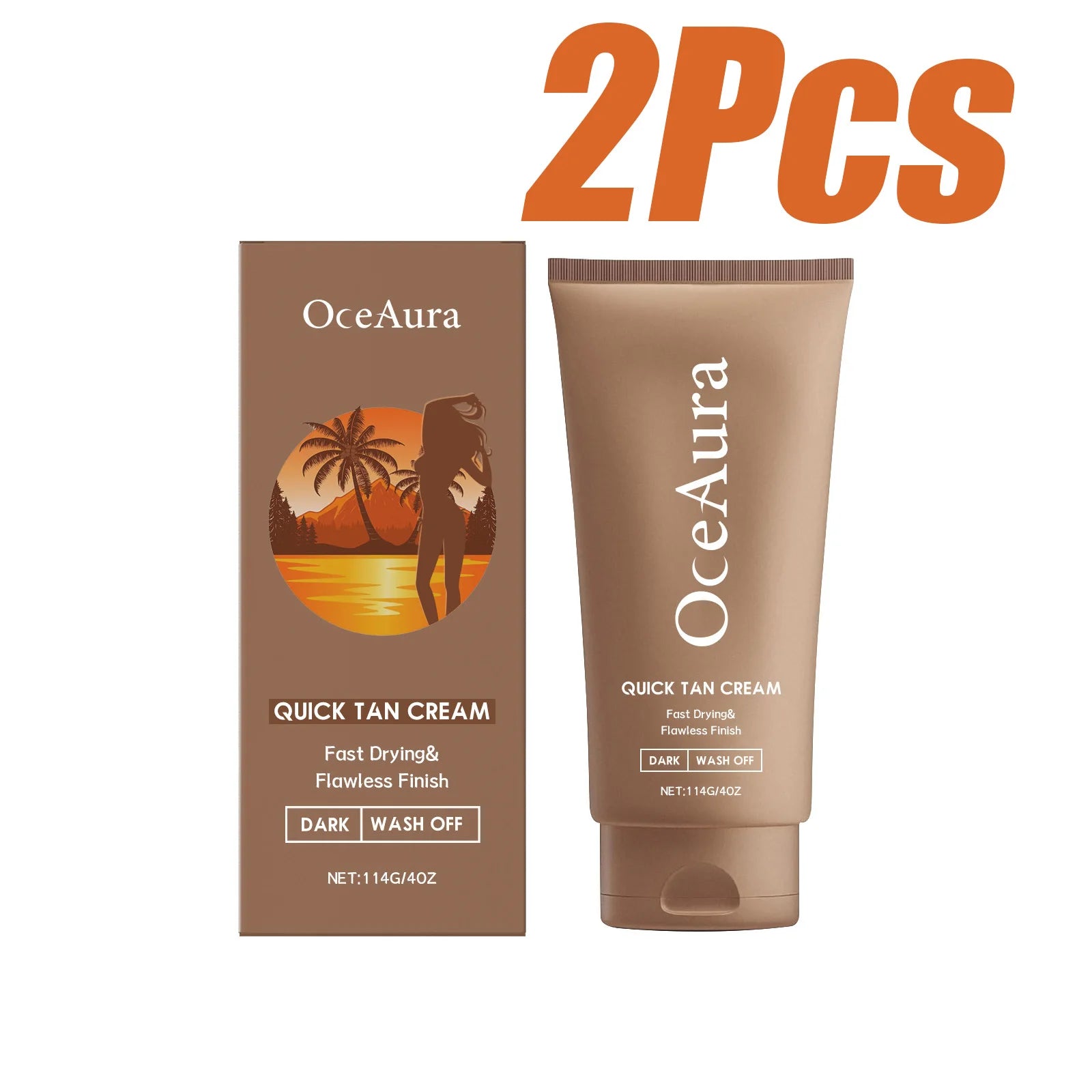 Body Self Tanning Cream Natural Bronzing Self Tanning Lotion with Moisturizing & Nourishing Oils Healthy Glow Sunless Tanner Qme 2 x 114g Boxed